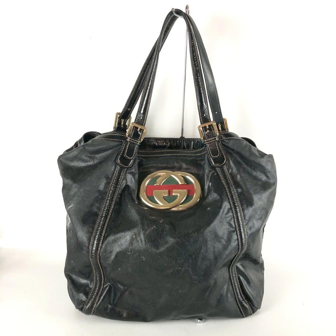 GUCCI グッチ インターロッキングG トートバッグ ブラック レディース