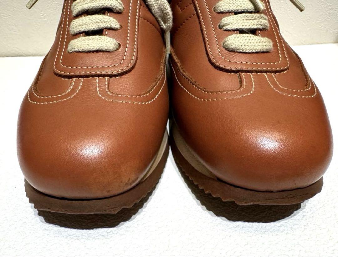 エルメス HERMESレザースニーカー 23.5㎝ キャメル