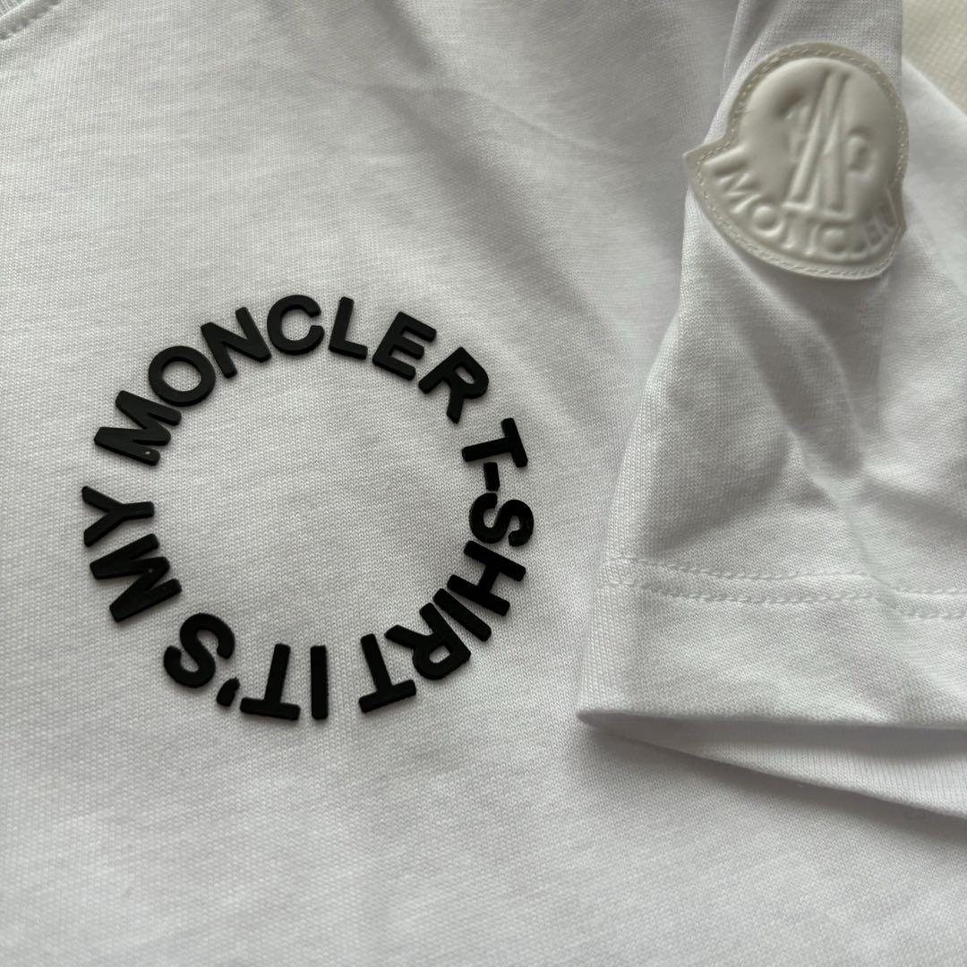 未使用 タグ付き モンクレールTシャツ レディース 白T ビッグロゴ ワッペン