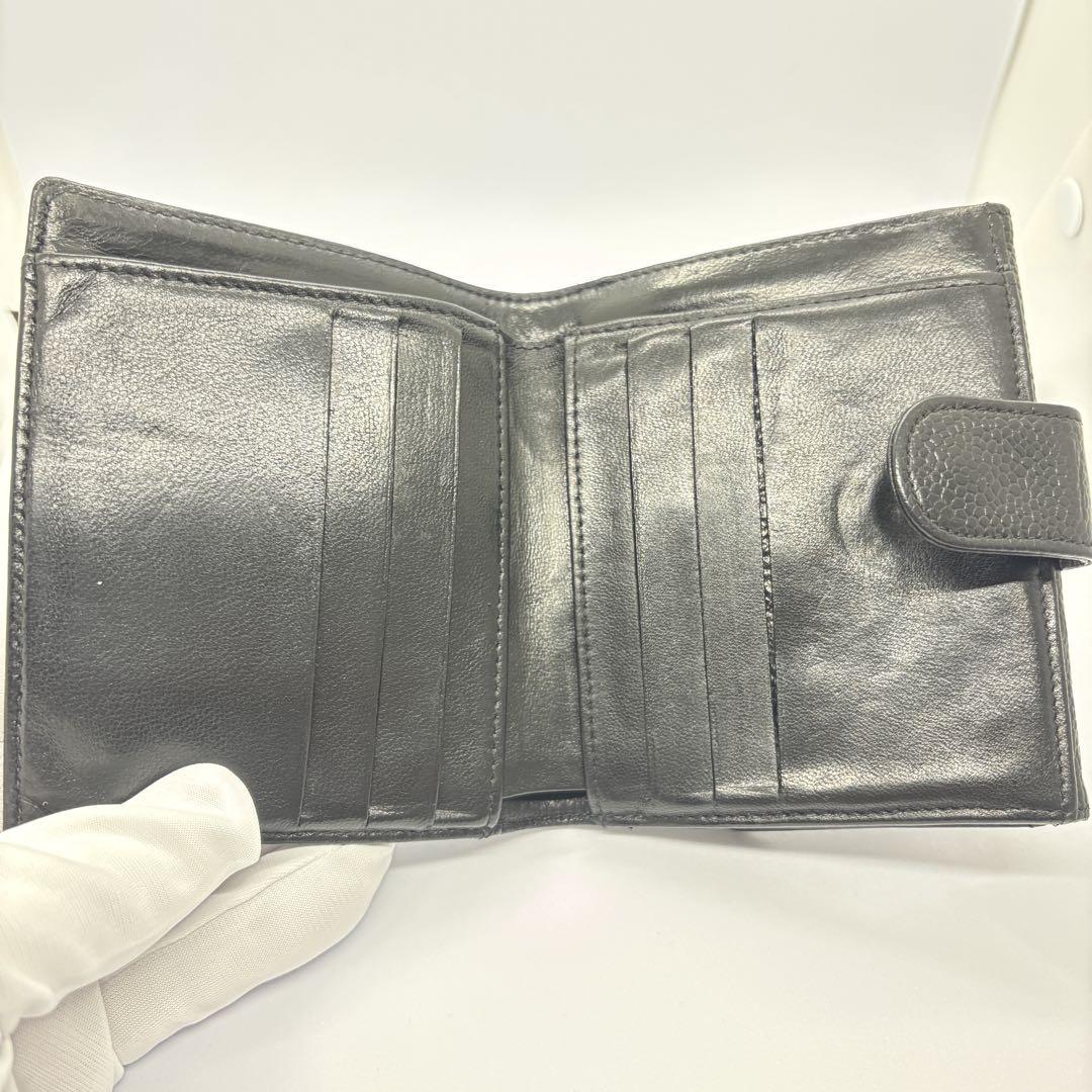 【美品】CHANEL　財布　ココマーク　二つ折り　ブラック　24時間以内発送