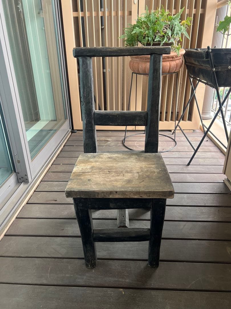 ヴィンテージ ウッドチェア アジアン家具 木製 プリミティブ傷や汚れあり