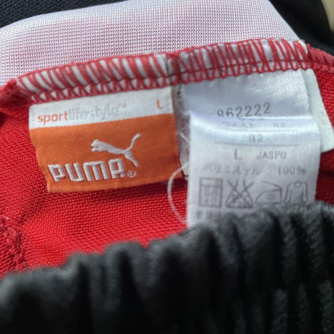 K PUMA ジップアップジャケット L 黒/赤