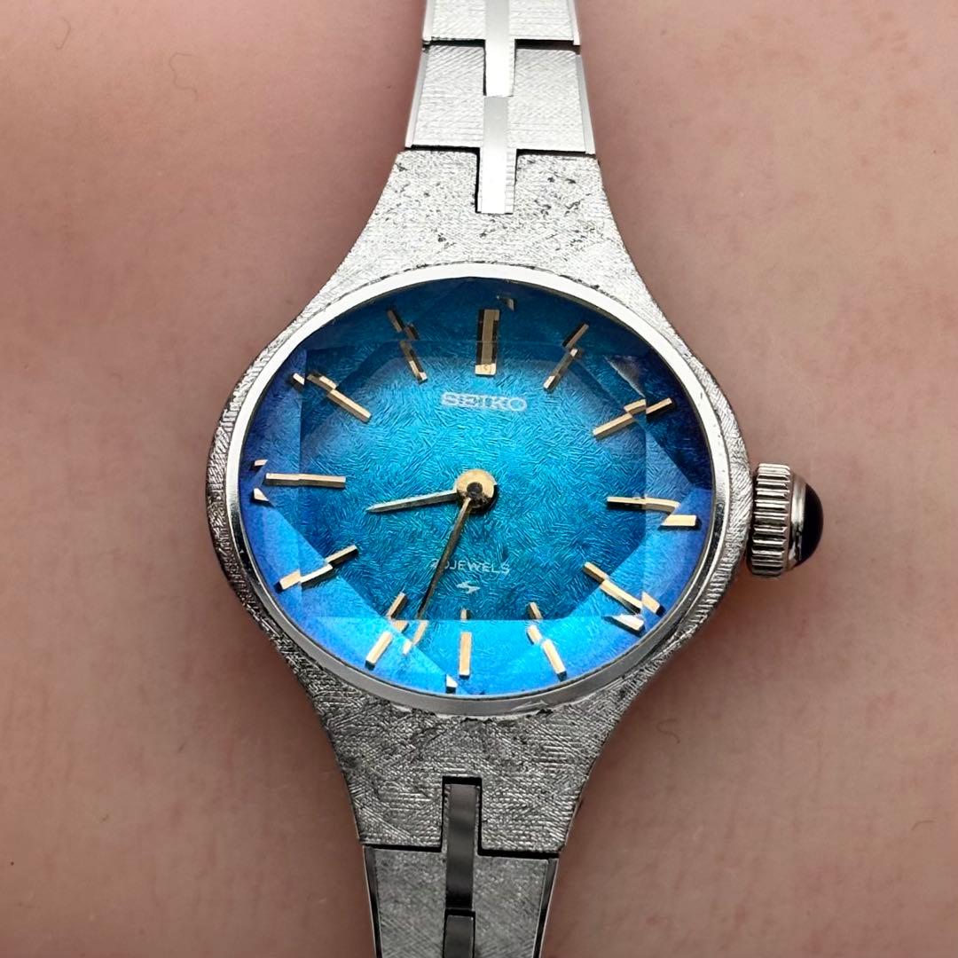 【超希少 モルフォ蝶文字盤 稼働】SEIKO 手巻き 17-7240
