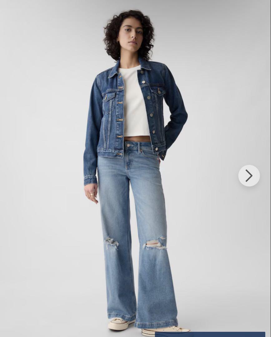 GAP ローライズストライドワイドデニム 25inch - メルカリ