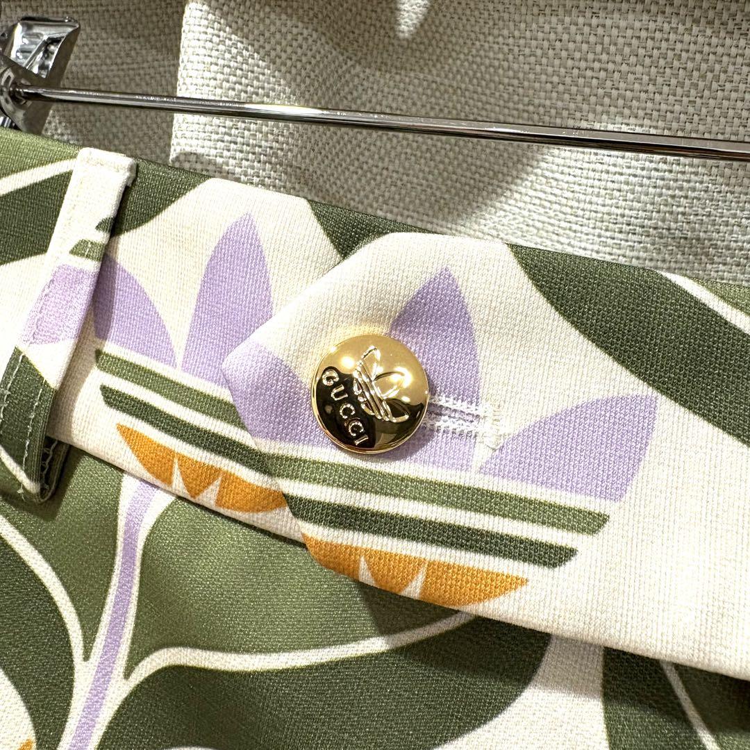 【極美品】GUCCI×adidas トレフォイルジャガードパンツ GUCCI adidas コラボ トレフォイルジャガードパンツ グレー 48