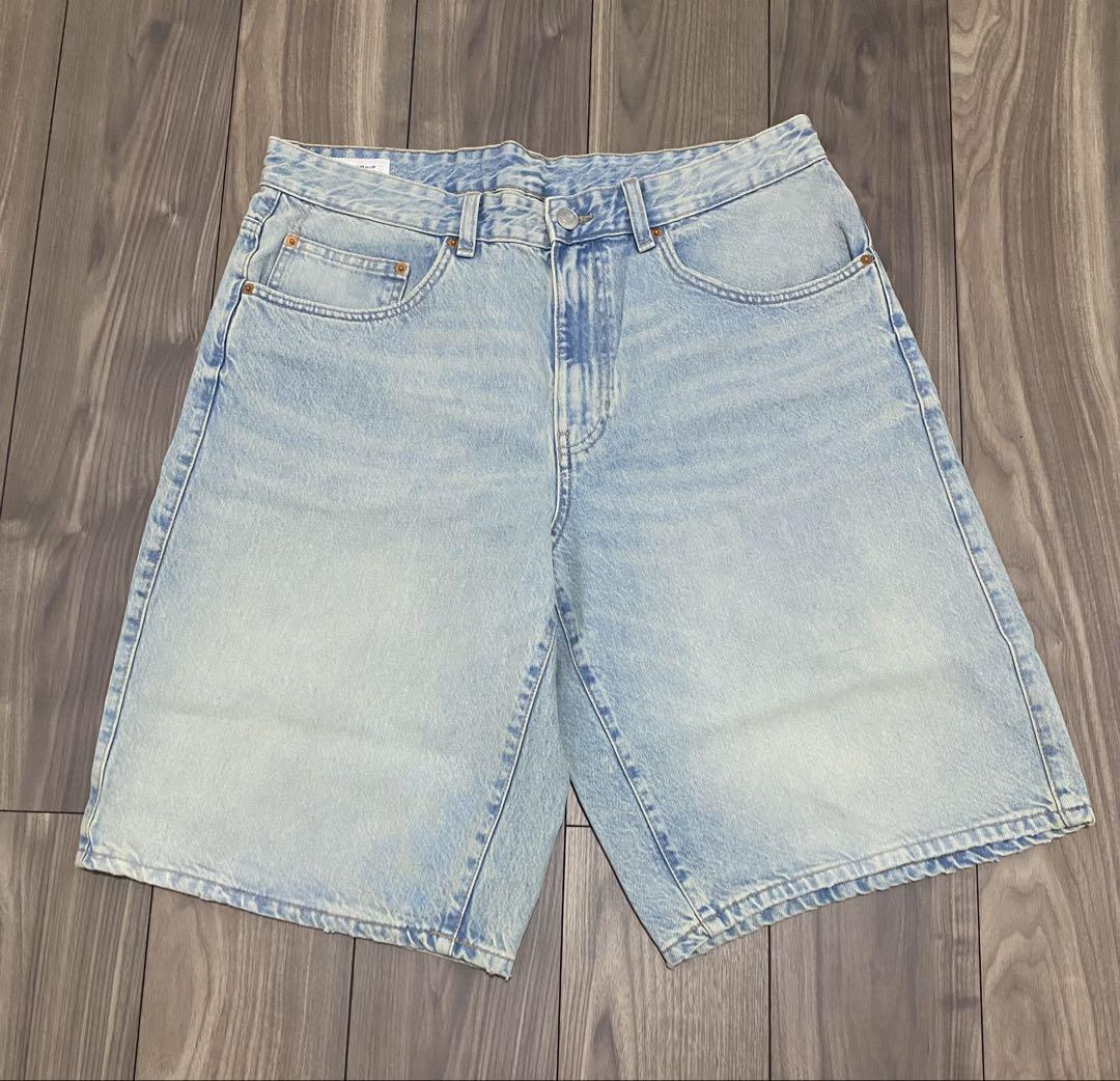 2025-25 秋冬新作  ZARA バギーショーツウォッシュドブルーストリートサイズ36 パンツ