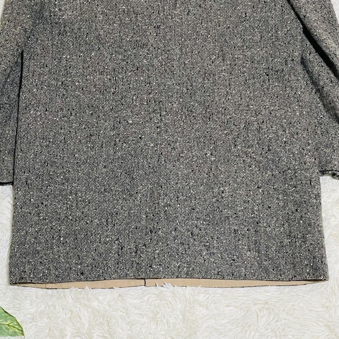 ◉美品◉noumi◉チェスターコート◉ツイード◉株式会社野海◉日本製◉グレー