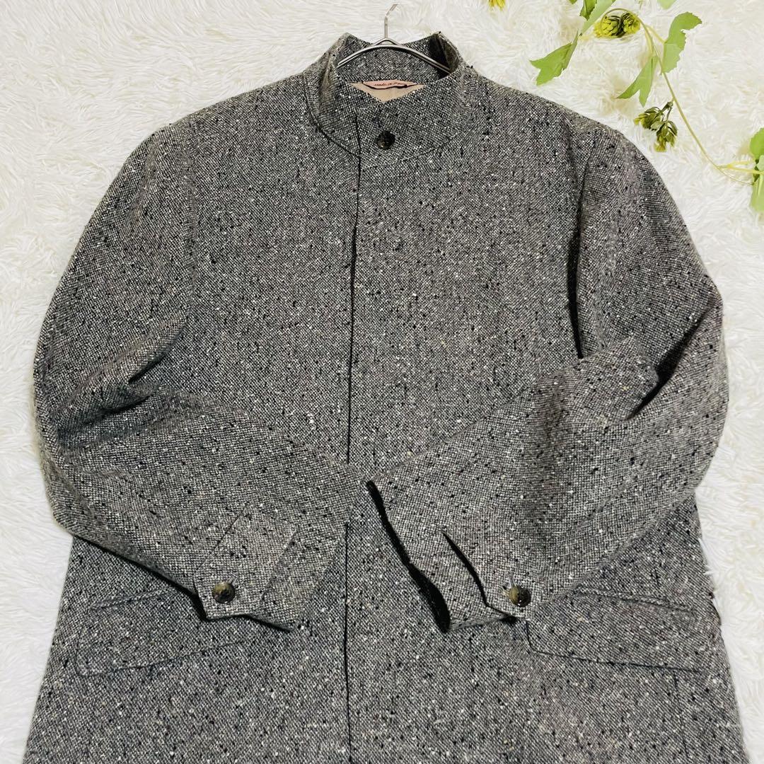 ◉美品◉noumi◉チェスターコート◉ツイード◉株式会社野海◉日本製◉グレー