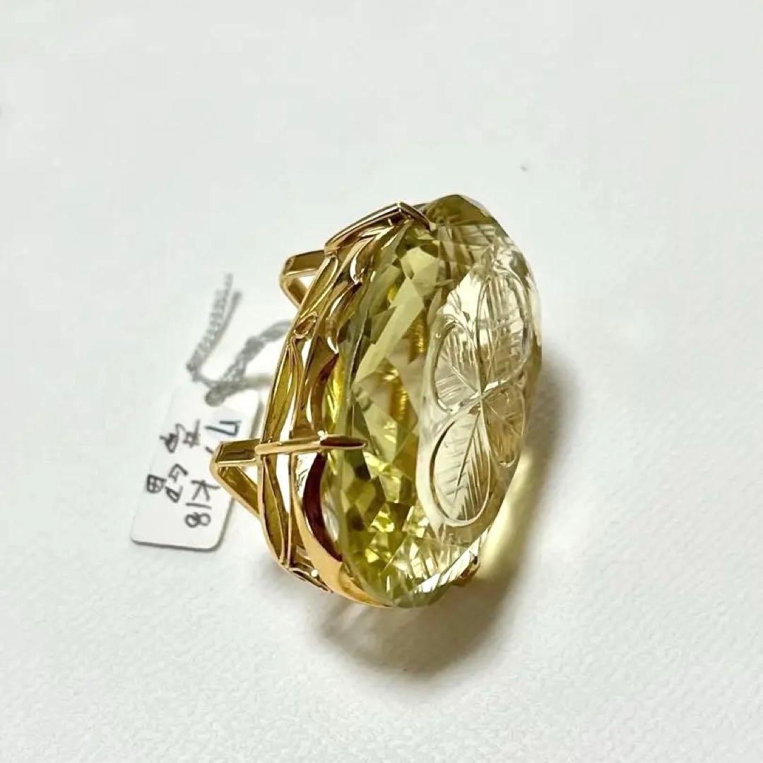 白洲千代子　イエロークリスタル帯留め