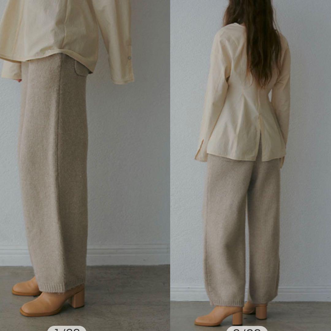 おすすめ ETRE TOKYO M ベージュ コクーンシルエットニットパンツ 24AW パンツ