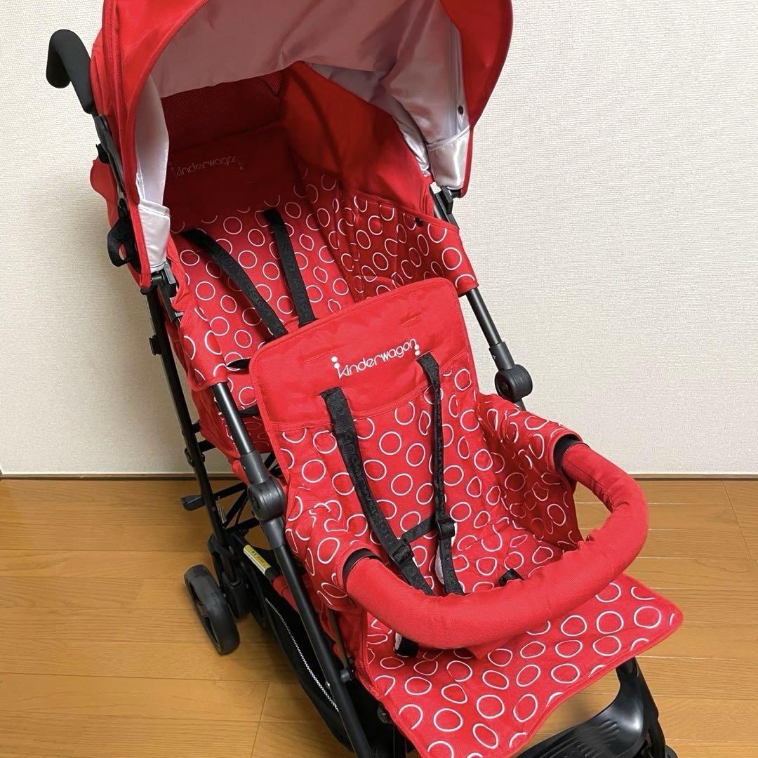 日本育児　キンダーワゴン　二人乗りベビーカー　DUO シティ　HOP レッド