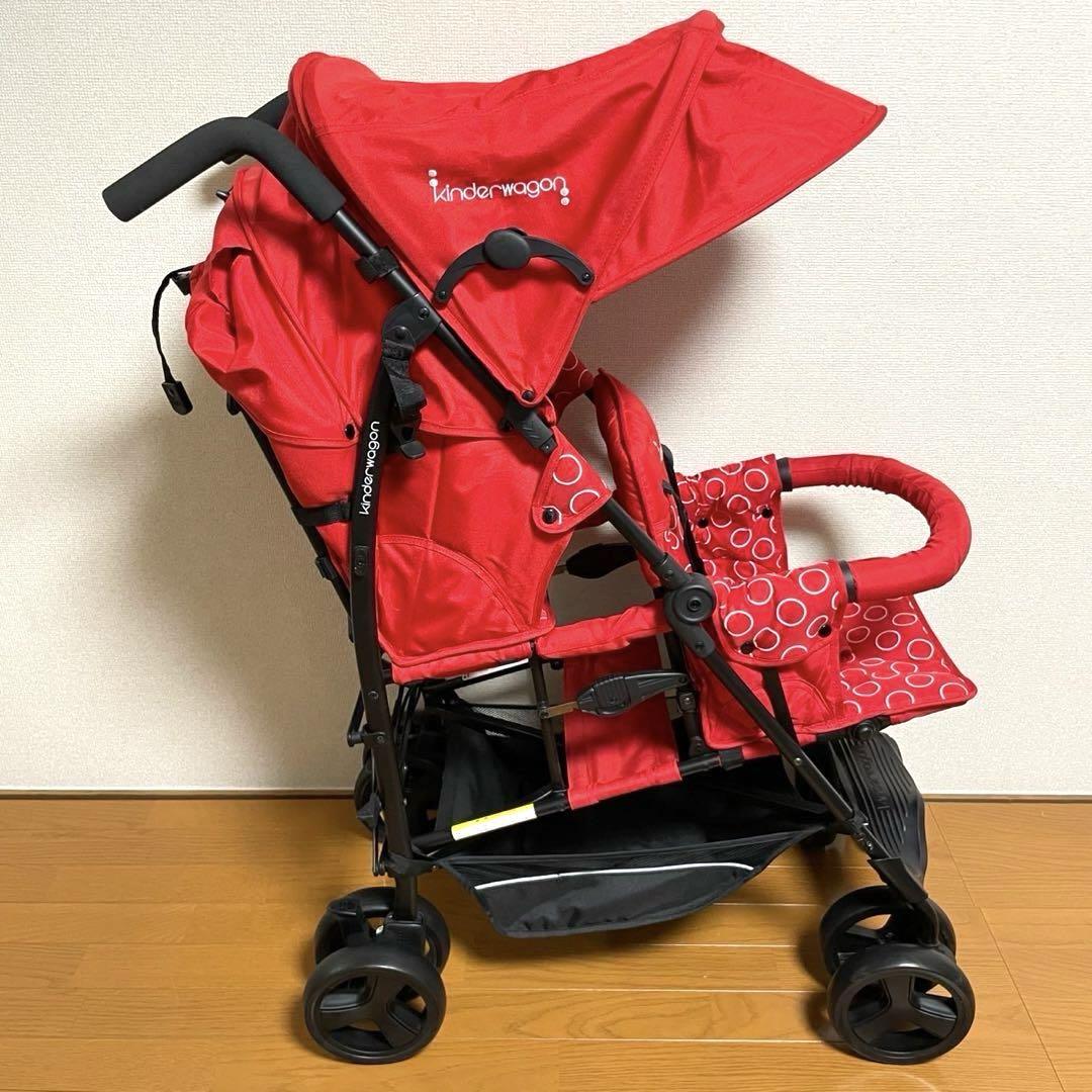 日本育児　キンダーワゴン　二人乗りベビーカー　DUO シティ　HOP レッド