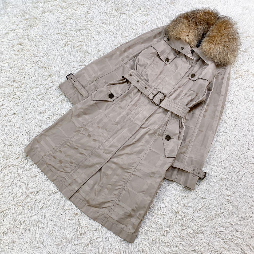 バーバリーロンドン ノバチェック トレンチコート ベージュ L相当 通勤服