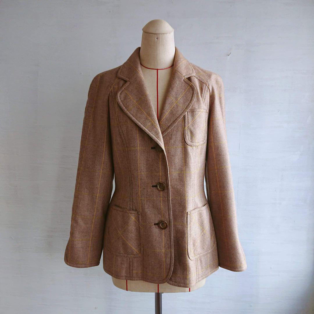 vintage Dior エルボーパッチジャケット 後姿も洗練スタイル