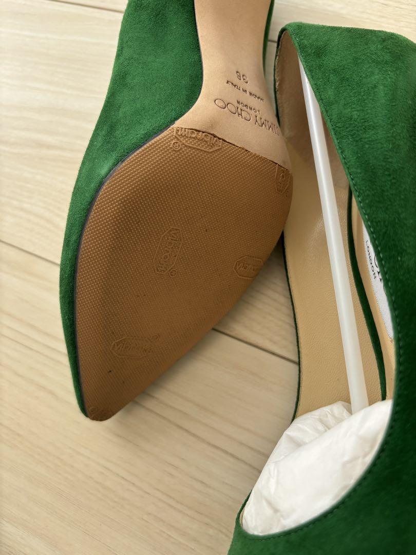 ゆゆ　JIMMY CHOO グリーン スエード ハイヒール 36