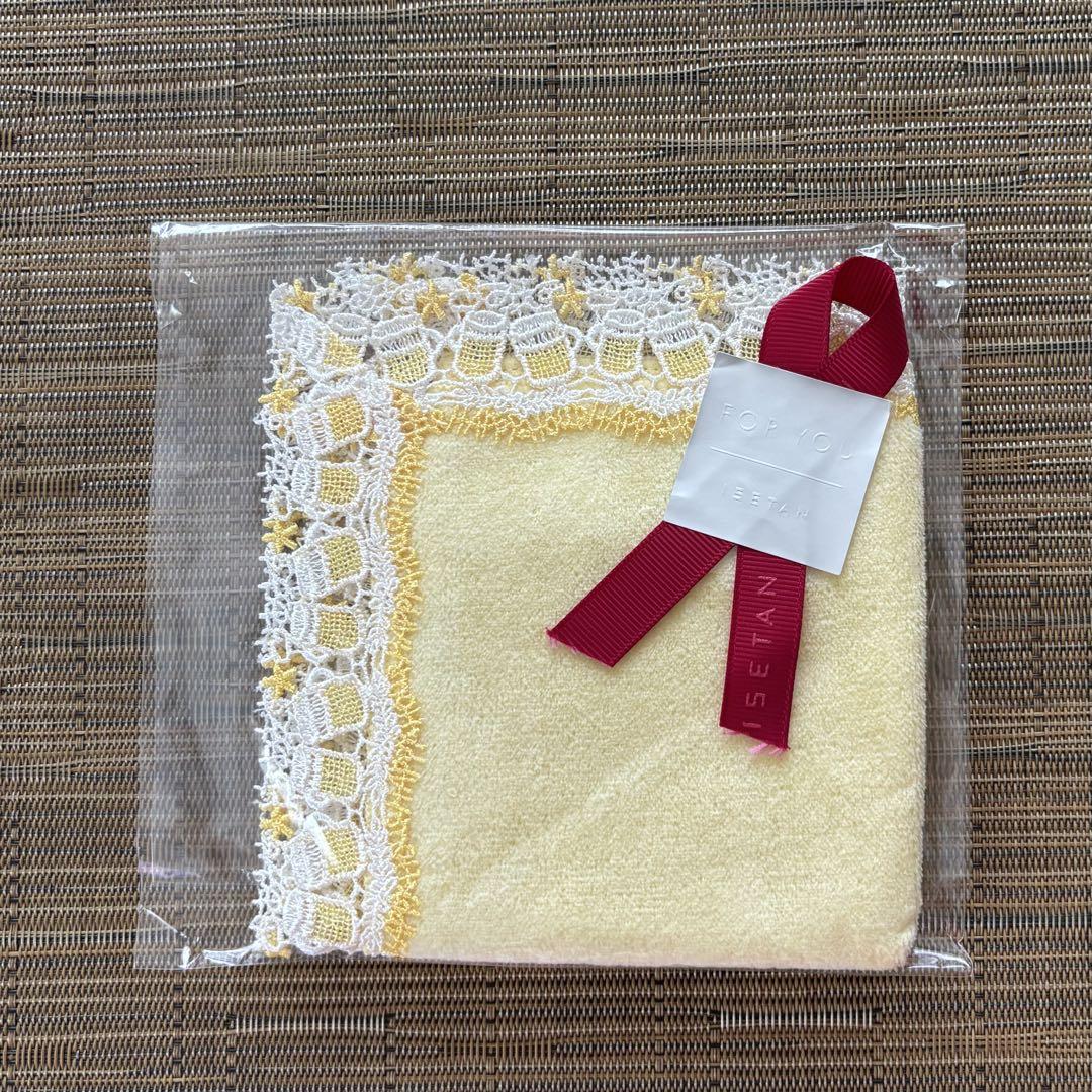 【新品未開封】近沢レース店 ビール タオルハンカチ イエロー