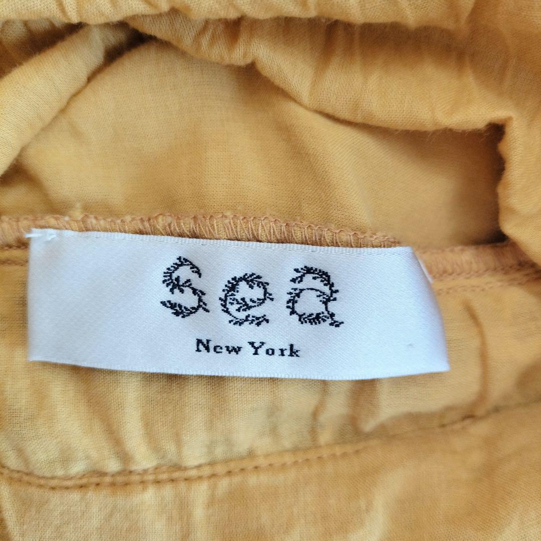 seanewyork カットワーク レース ティアード ワンピース　イエロー
