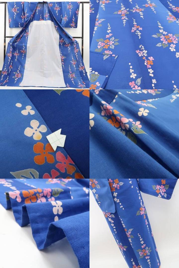 新品 竺仙 紫陽花 お仕立て上がり品 夏着物 トールサイズ 高級