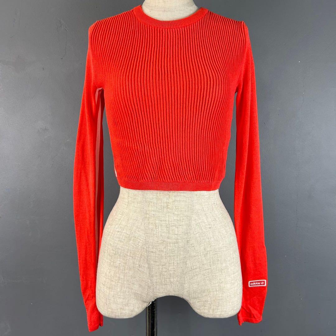 新品 adidas SLEEVE CROP TEE 長袖 クロップド ニット M