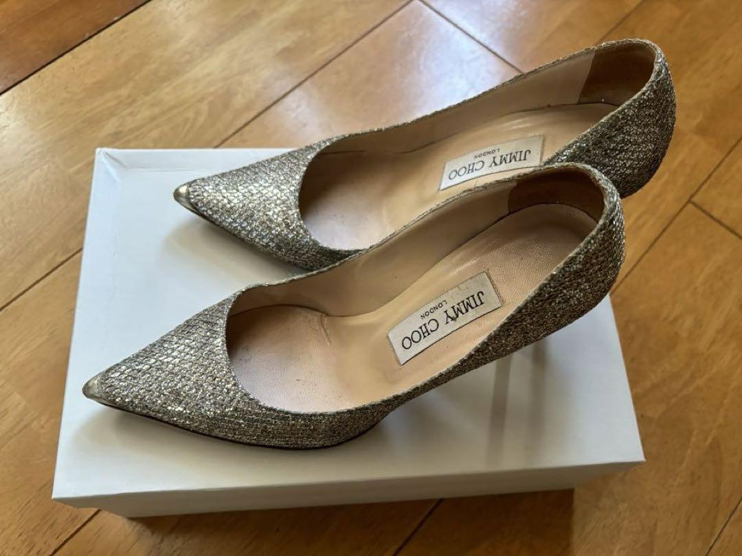 JIMMYCHOO グリッター パンプス シルバー 37