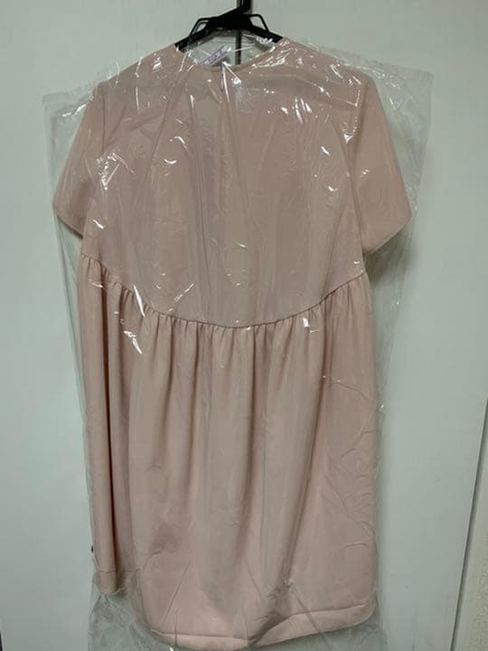 yokochan ピンク　ハーフスリーブヘムフレア　ブラウス 