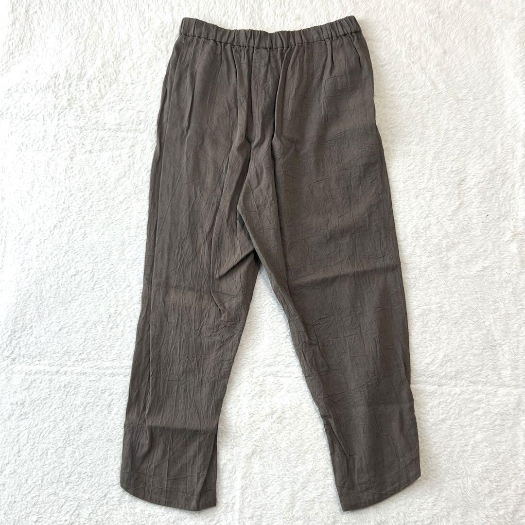 タグ付き新品未使用　群言堂 綿麻レーヨンマイヤー加工 パンツ 野蕗（のぶき） 茶