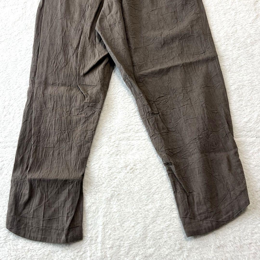 タグ付き新品未使用　群言堂 綿麻レーヨンマイヤー加工 パンツ 野蕗（のぶき） 茶