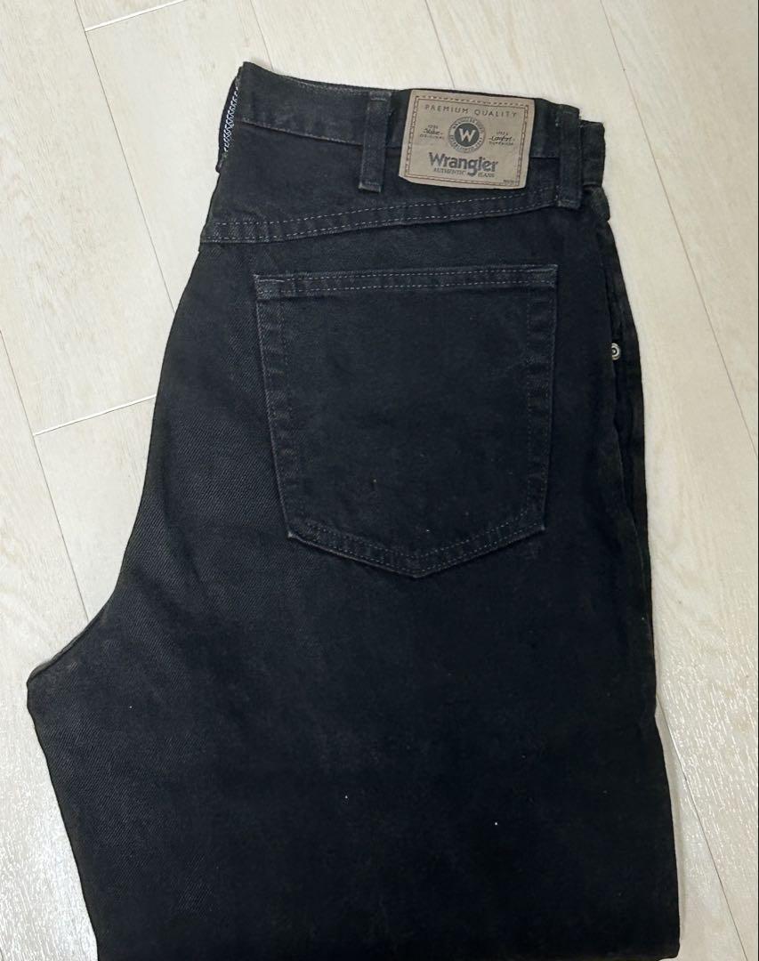 Wrangler ラングラー ブラックデニム ストレート W34 L32相当