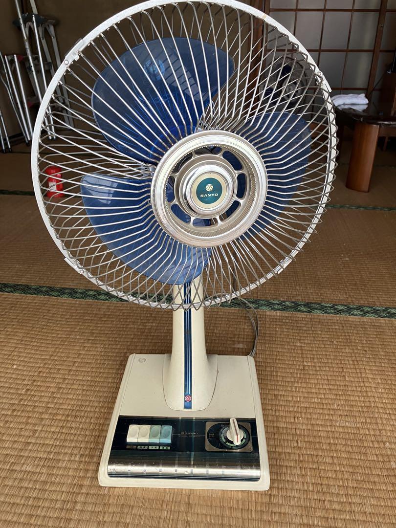 昭和レトロ 扇風機 SANYO サンヨー EF-30HR Dynamic Wide ブルー
