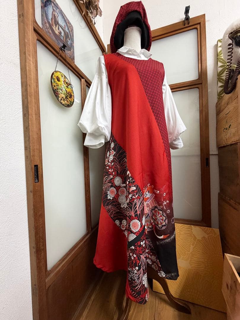 着物リメイクワンピースNo.505目立った傷や汚れなし
