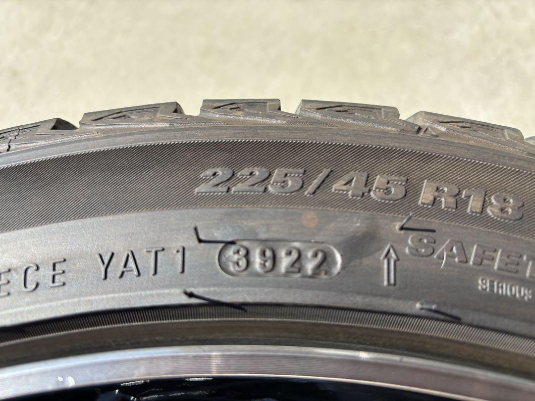 美品 ホンダFKシビック後期純正ホイール スタッドレスバリ山 225/45R18