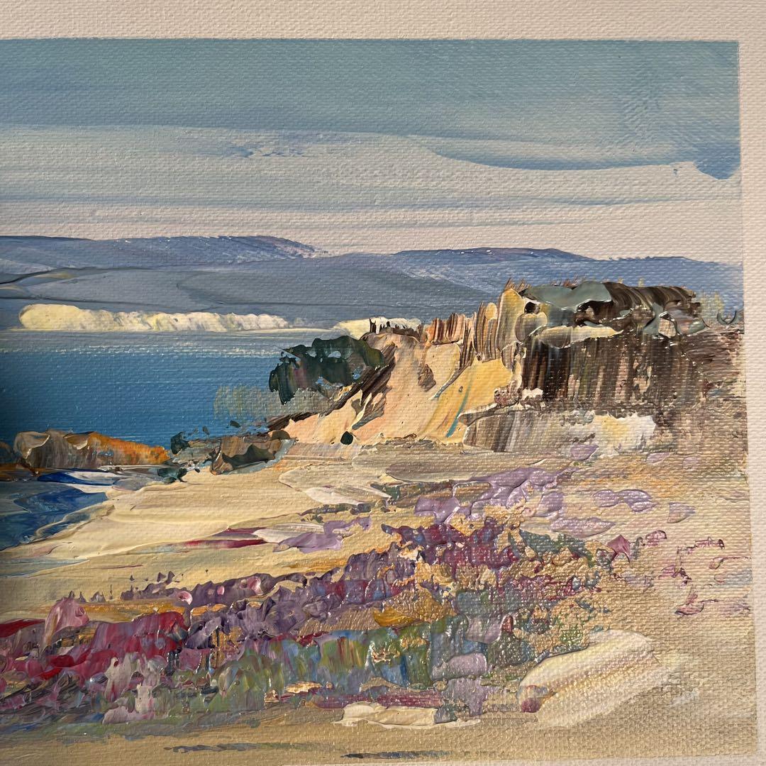 手書き油絵 Seaside 額付 絵画 インテリア 油彩画 手書き油絵 Seaside 額付 絵画 インテリア 油彩画