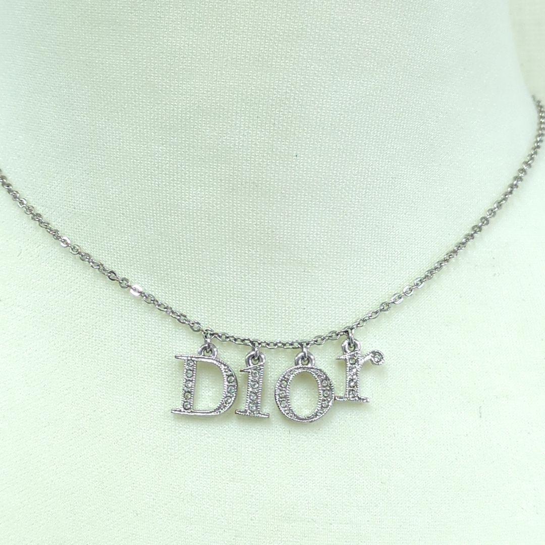 ディオール Dior DIORロゴチャーム ネックレス　【訳アリ】