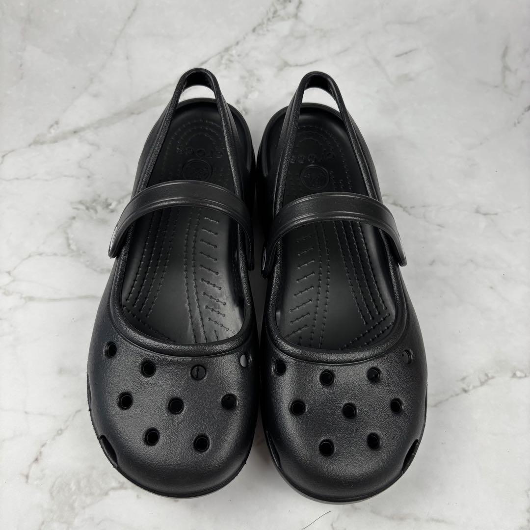 【美品】crocs クロックス シャイナ 24 ブラック メリージェーン