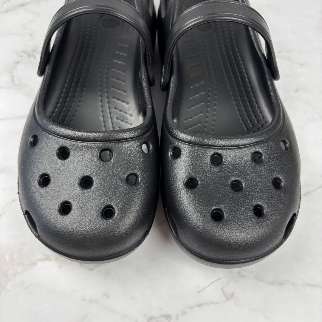 【美品】crocs クロックス シャイナ 24 ブラック メリージェーン