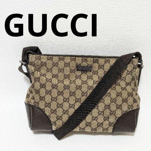 【極美品】GUCCI グッチ ショルダーバッグ GGキャンバス×レザー ⭐オススメ⭐GUCCI グッチ ショルダーバッグ GG キャンバス レザー