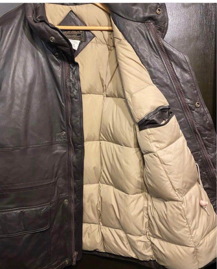 エディバウアー　レザー　ダウン　レザー　80年代