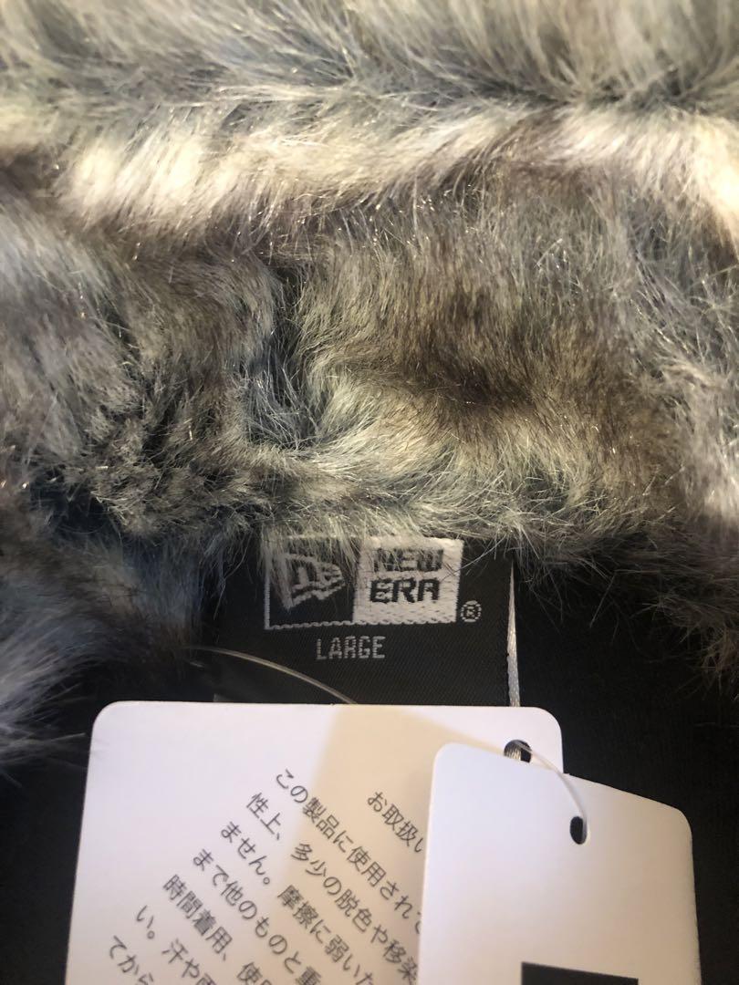 トップブランドのファッション New Era グレー系 耳あて付き帽子 ファー素材 スキー・スノーボードアクセサリー