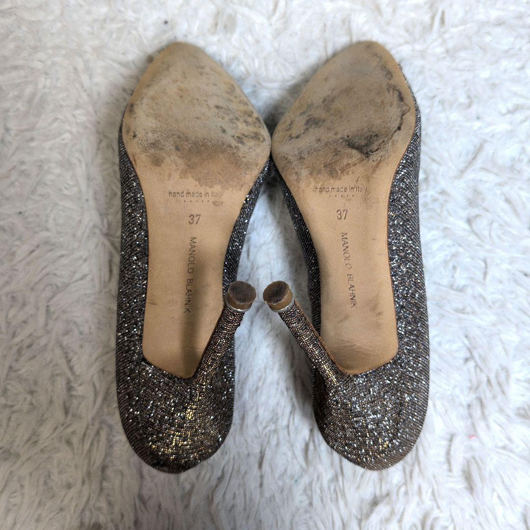 人気✨マノロブラニク ハンギシ ビジュースクエアバックルパンプス ハイヒール