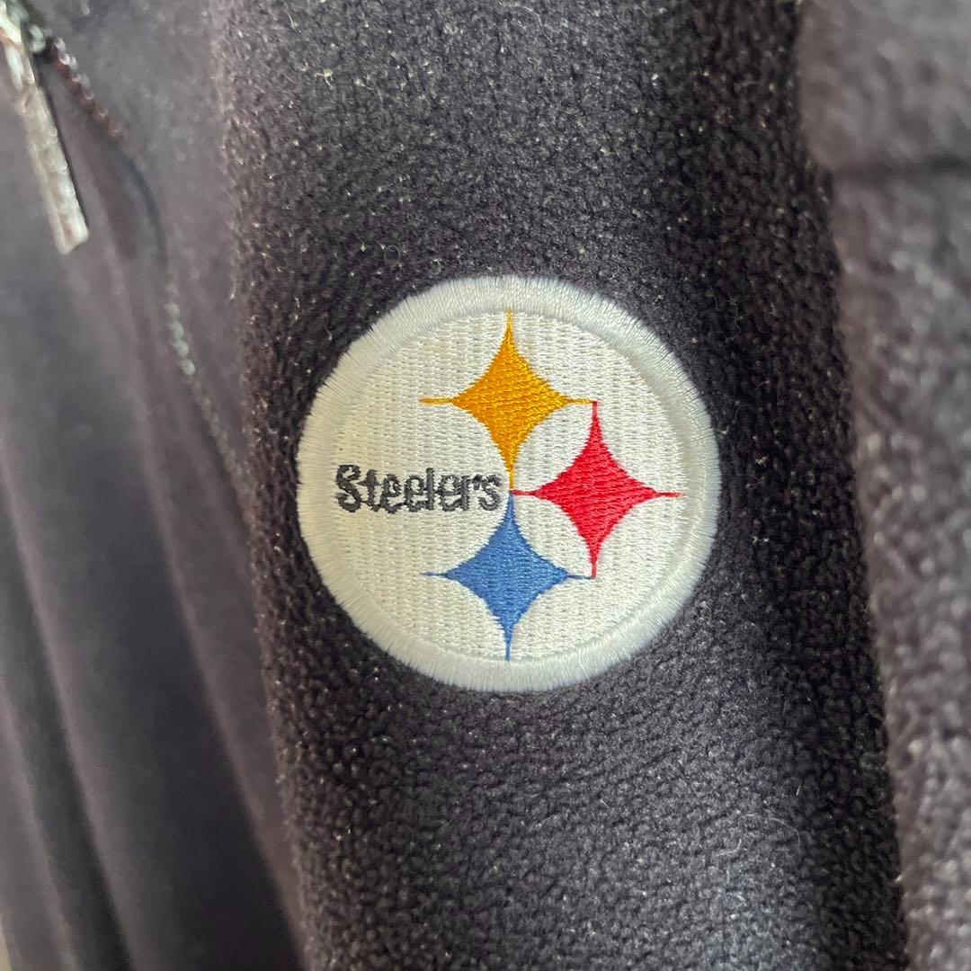 レア90s スターターNFL スティーラーズ 刺繍 ハーフジップ フリース