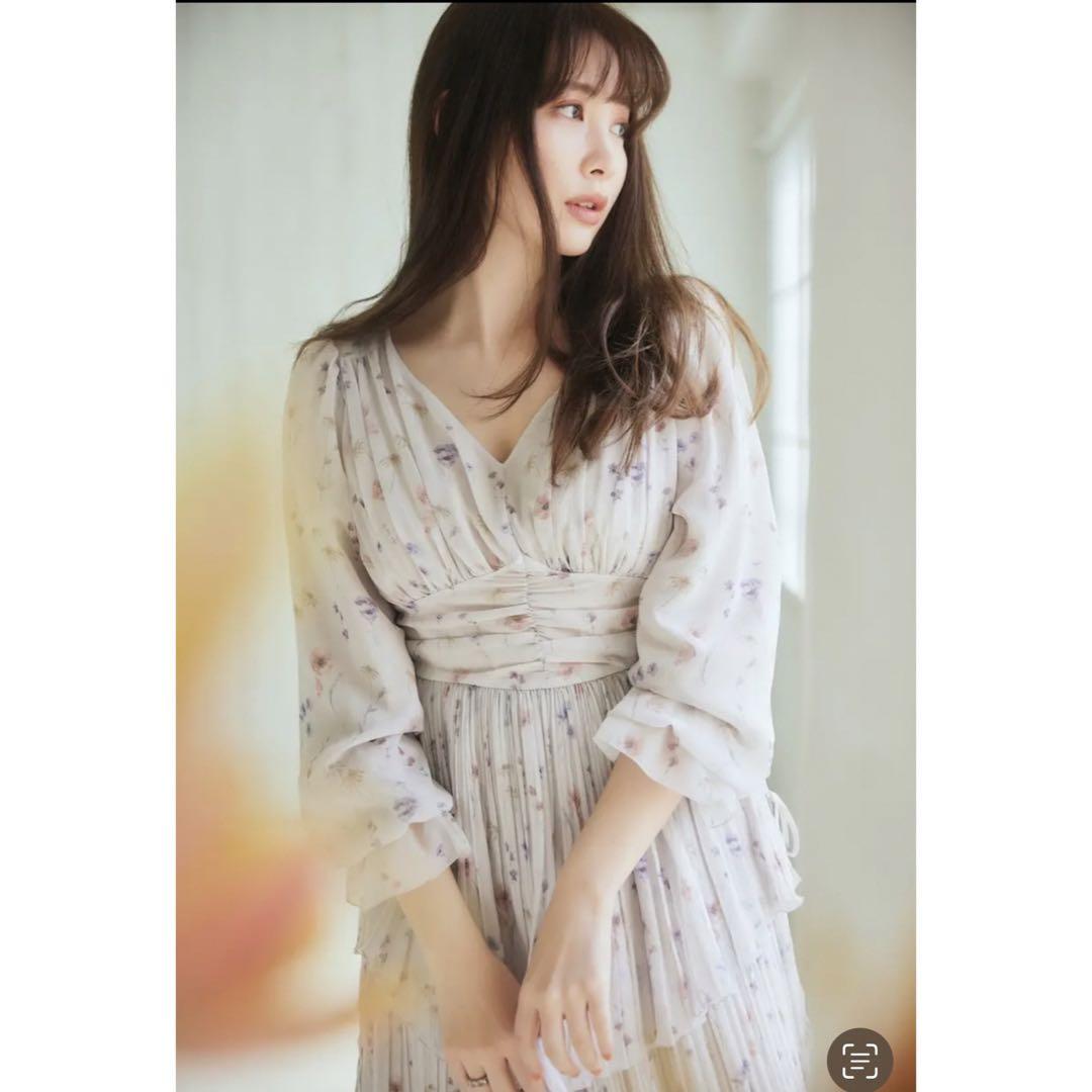 herlipto In Bloom Pleated Chiffon Dress