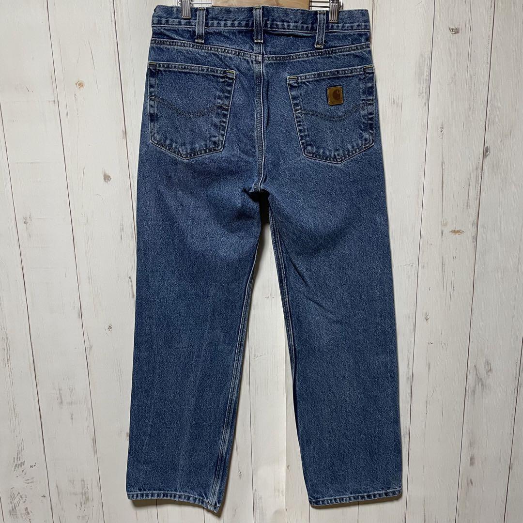 Carhartt カーハート 革ロゴ ジーンズ デニム パンツ W32 L30