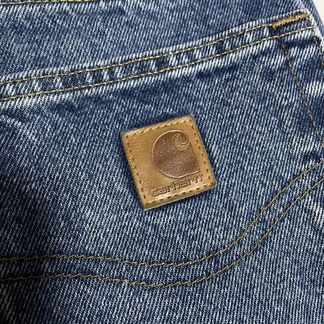 Carhartt カーハート 革ロゴ ジーンズ デニム パンツ W32 L30