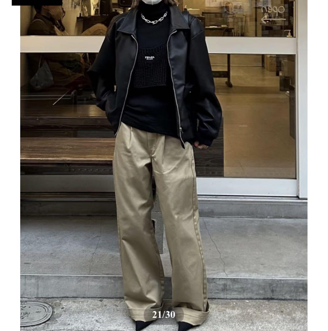 ok.soon×dickies ワイドチノパンツ オクスン べージュ M