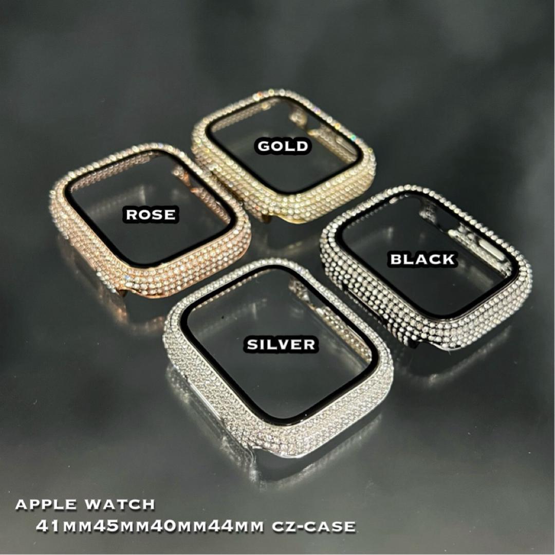 46mm アップルウォッチ　czケース 本革 ベルト セット