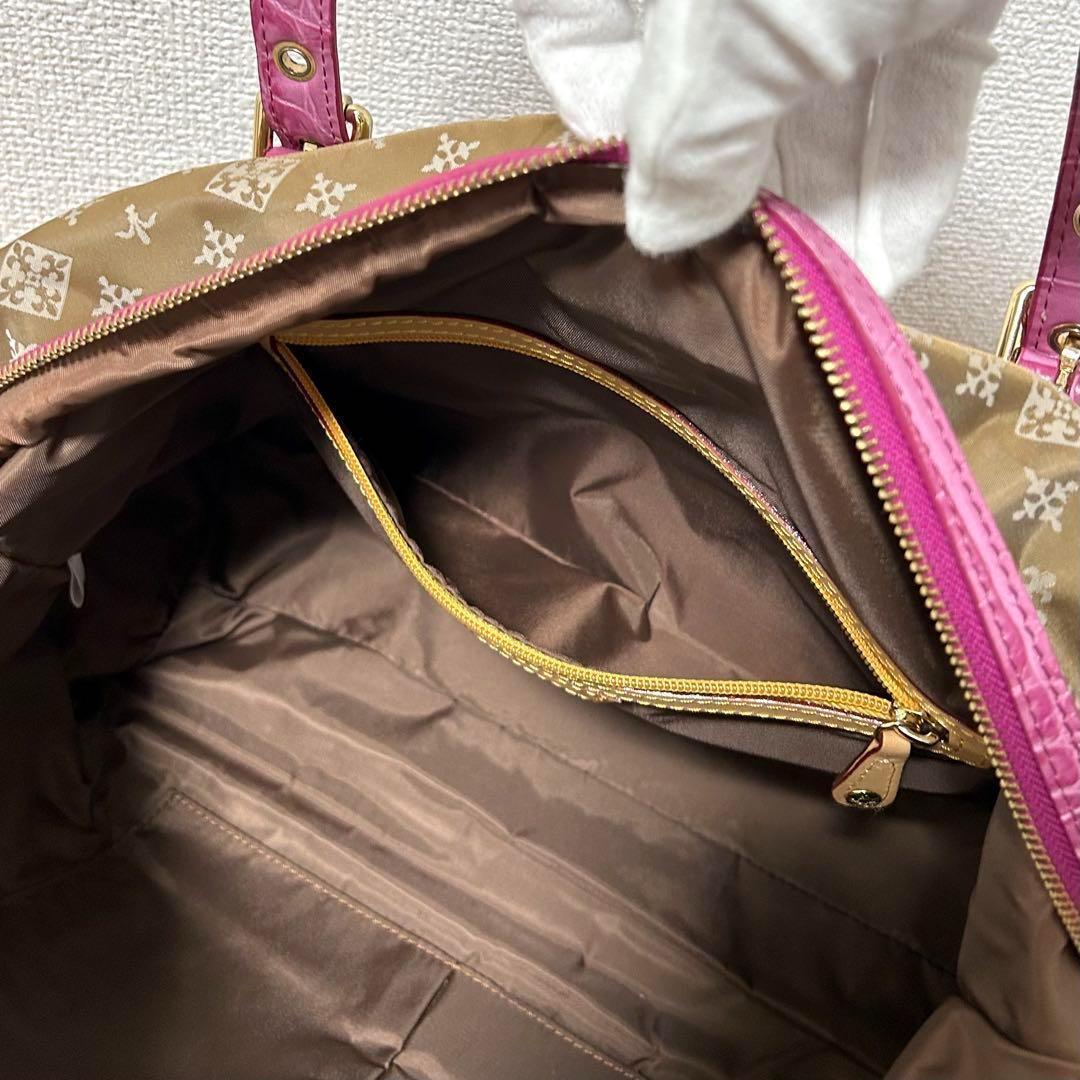 russet ラシット トートバッグ クロコ型押し レザー ピンク