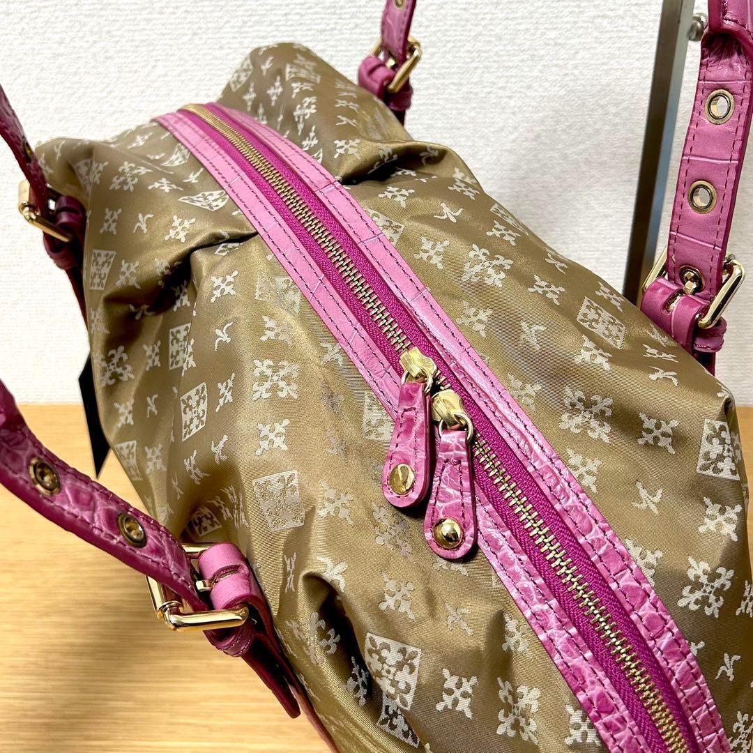 russet ラシット トートバッグ クロコ型押し レザー ピンク