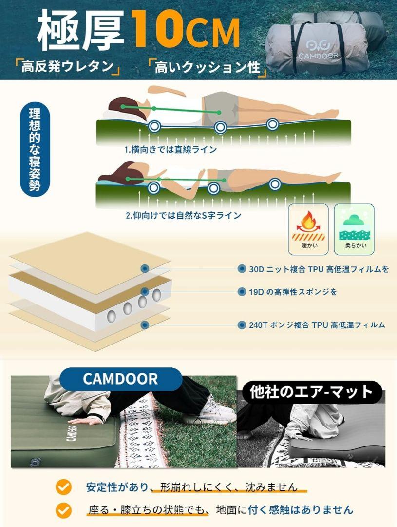 【数量限定セール】CAMDOORインフレーターマットDX シングル4枚 10cm 数量限定セール】CAMDOORインフレーターマットDX シングル4枚 10cm