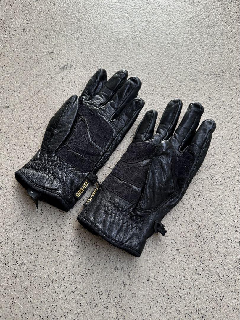 小物 real leather detachable biker glove