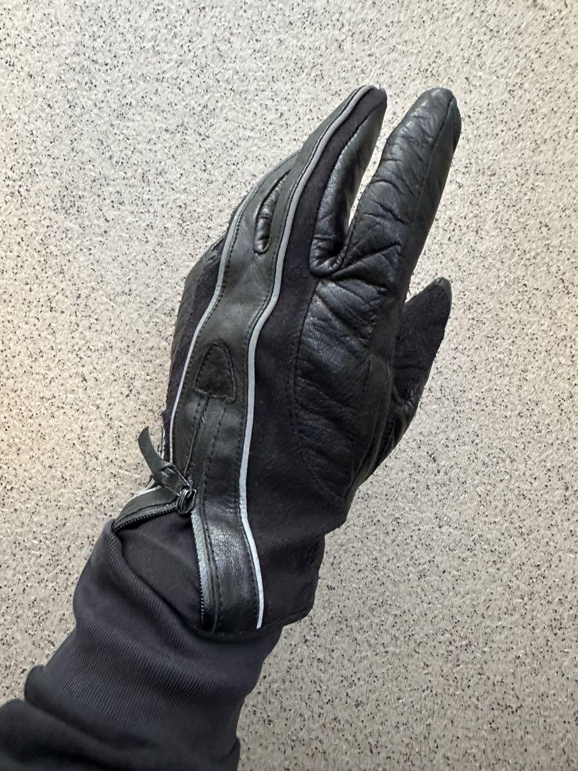小物 real leather detachable biker glove